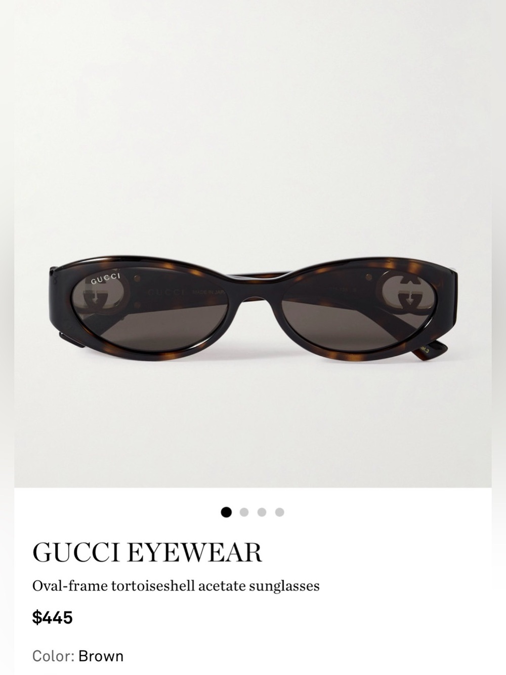 Gucci Oval Tortoiseshell Sunglasses - Brown